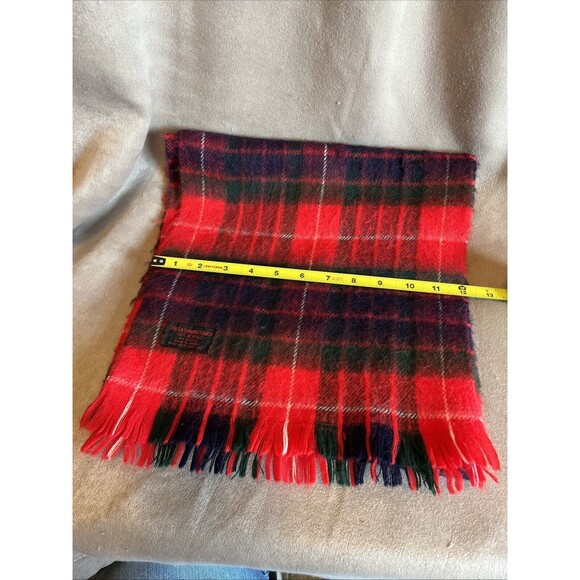 Vintage The Cashmere Touch Red Plaid Fringed Scarf 100% Acrylic Made in Japan - Picture 5 of 8